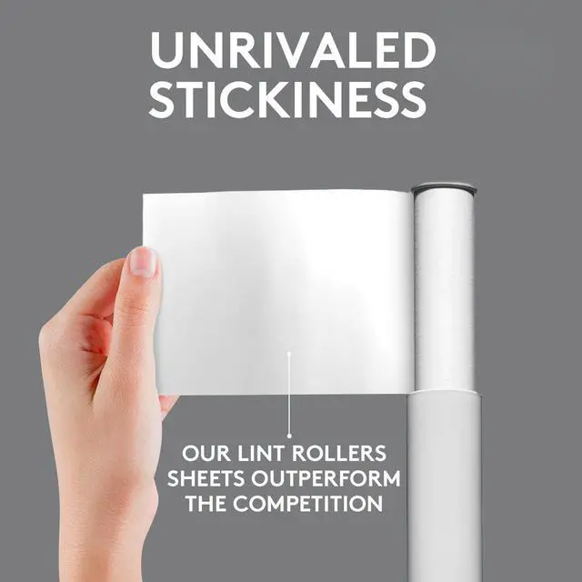 Alt view image 3 of 7 - Classic White Retractable Mini Lint Roller with 30 Extra Sticky Sheets, Small and Portable Lint Roller, Ideal Pet Hair Remover, Travel Lint Rollers for pet Hair Extra Sticky