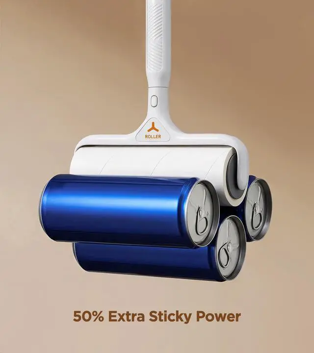 Alt view image 4 of 5 - 16CM Wide Lint Roller with 60 Tear Sheets, Disposable Sticky Remover for Pet Hair, Clothes & Furniture