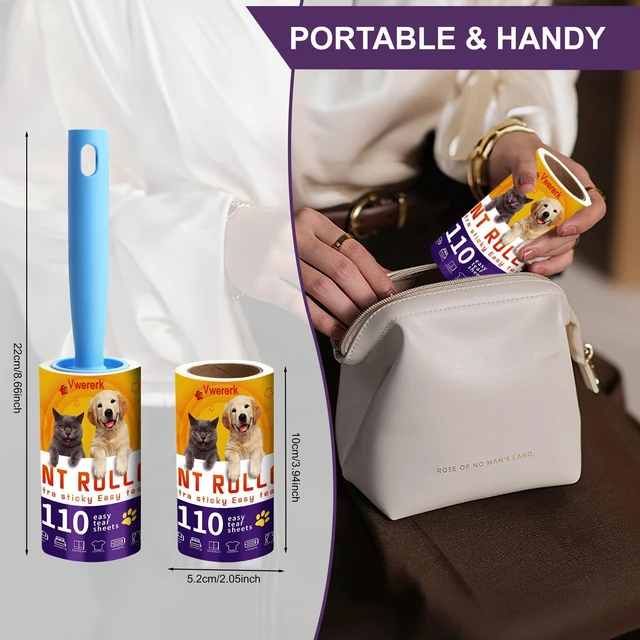 Alt view image 7 of 7 - Lint Rollers for Pet Hair Extra Sticky, 440 Sheets/4 Lint Roller Refills with 2 Durable Handles, Pet Hair Roller for Clothes, Furniture, Carpet