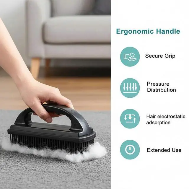Alt view image 5 of 7 - Rubber Brush - Effortless Pet Hair & Lint Removal for Couches & Clothes