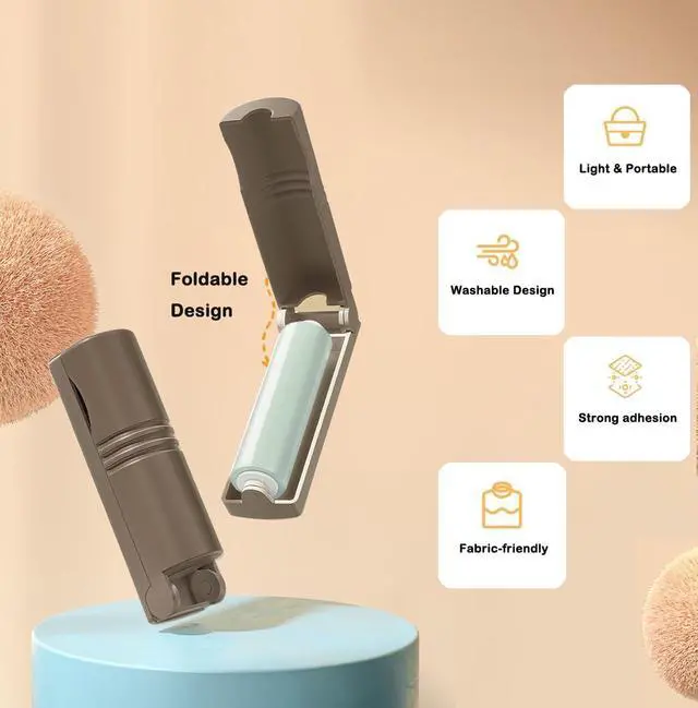 Alt view image 6 of 6 - Mini Reusable Lint Roller for Travel, 6 Pack Washable Foldable Lint Remover with Sticky Gel, Portable, Compact and Easy to Clean for Clothes and Luggage Use