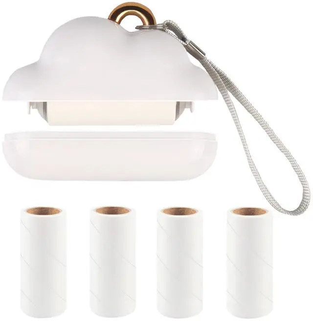 Main image of Mini Travel Lint Roller, Reusable Pet Hair Remover for Clothes with 150 Refillable Sheets (White)