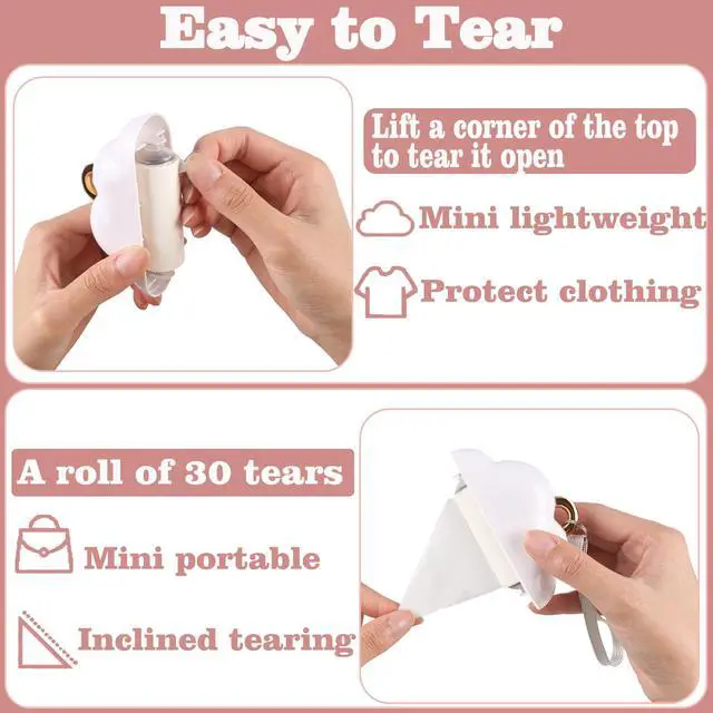 Alt view image 3 of 7 - Mini Travel Lint Roller, Reusable Pet Hair Remover for Clothes with 150 Refillable Sheets (White)