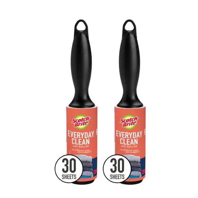Alt view image 2 of 6 - Mini Lint Rollers 2-Pack (30 Sheets Each), Travel-Size Portable Sticky Lint Removers for Clothes, Furniture, Car Interiors and Pet Hair