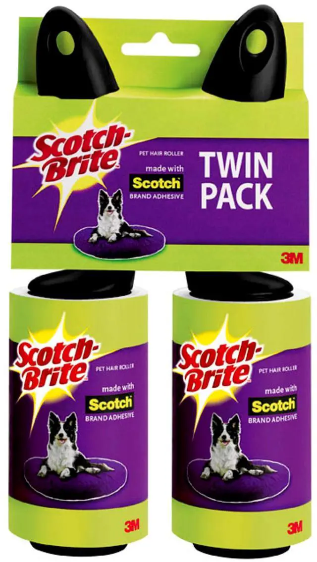 Main image of Pet Hair & Lint Roller, Twin Pack, Works Great On Pet Hair, 2 Rollers, 56 Sheets Per Roller