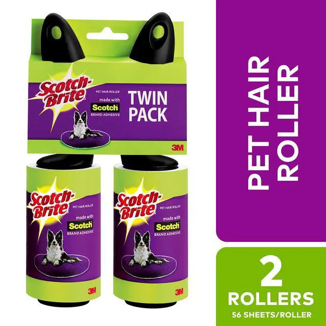 Alt view image 2 of 4 - Pet Hair & Lint Roller, Twin Pack, Works Great On Pet Hair, 2 Rollers, 56 Sheets Per Roller