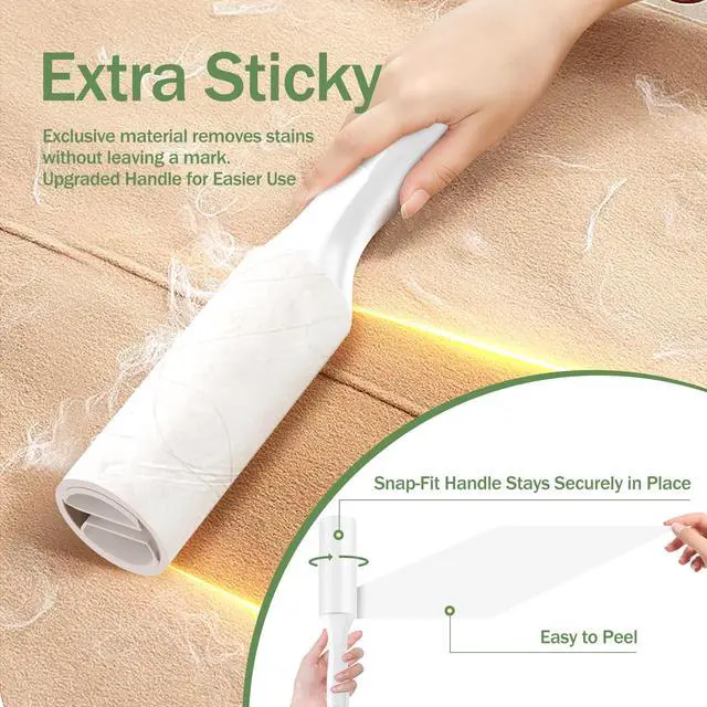 Alt view image 2 of 7 - Mini Lint Roller for Pet Hair 2 Pack, Portable Sticky Lint Remover with 100 Sheets, Travel Size Lint Roller for Clothes, Car, Couch & On-the-Go Cleaning