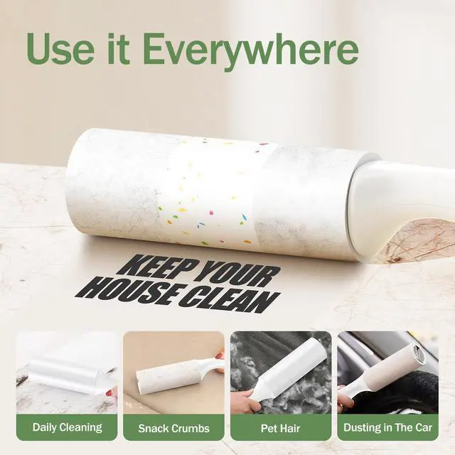 Alt view image 5 of 7 - Mini Lint Roller for Pet Hair 2 Pack, Portable Sticky Lint Remover with 100 Sheets, Travel Size Lint Roller for Clothes, Car, Couch & On-the-Go Cleaning