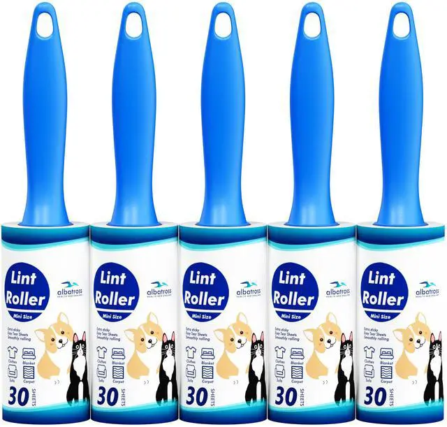 Main image of Mini Extra Sticky Lint Rollers for Travel - 150 Sheets Small Sized Portable Lint Removers for Pet Hair and Debris Pickup150, Travel Essentials