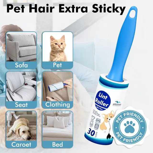 Alt view image 4 of 6 - Mini Extra Sticky Lint Rollers for Travel - 150 Sheets Small Sized Portable Lint Removers for Pet Hair and Debris Pickup150, Travel Essentials
