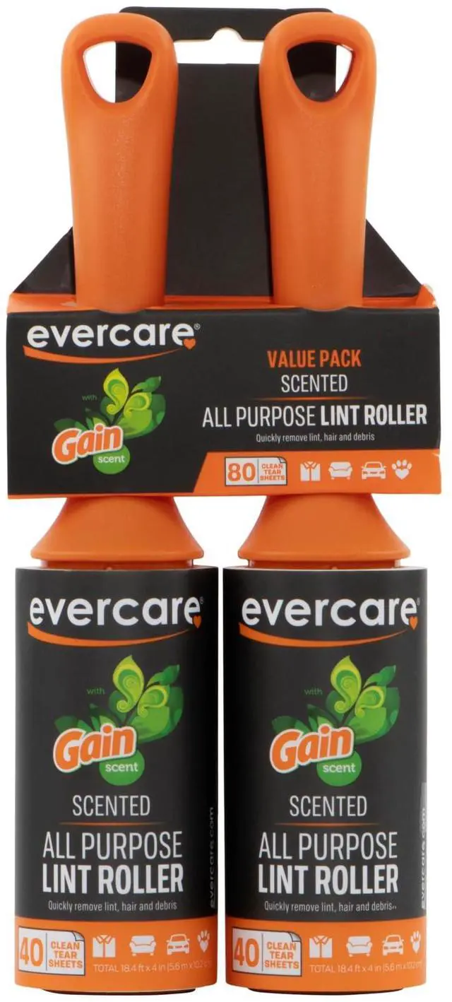 Main image of Lint Roller, Scented 40 Sheets, Two-Pack, Orange