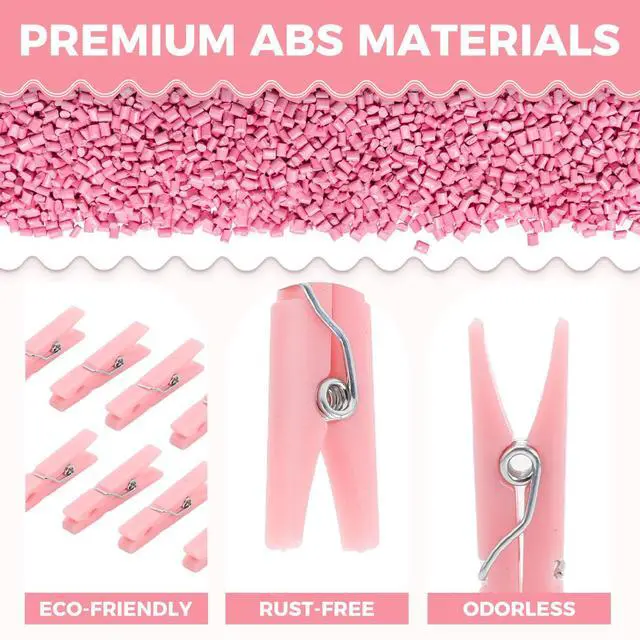 Alt view image 4 of 6 - 100PCS Baby Shower Games Clothespins Girl Plastic Clothes Pin Pink 1.37inch