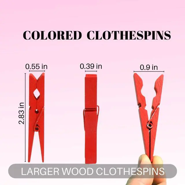 Alt view image 6 of 7 - Colored Clothespins 50 PCS, 2.9 Inch Heavy Duty Wooden Clothes Pins, 10 Colors Decorative Clothes Pins for Home Office Classroom, Multi-Purpose for Hanging Clothes, Crafts & Decoration