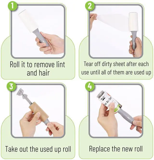 Alt view image 4 of 7 - Lint Rollers, 1 Handle with 3 Refills, 270 Sheets