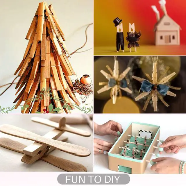 Alt view image 7 of 7 - Small Clothes Pin, Mini Clothespins, 100 PCS Mini Clothes Pins Wooden with Storage Bag, Small Clothes Pins for Photos, Crafts, Hanging Clothes, Baby Shower, Display Artwork
