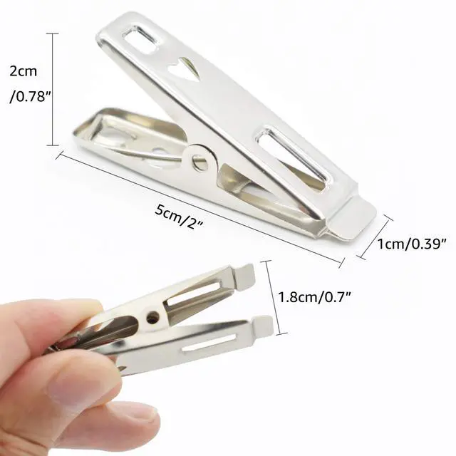 Alt view image 3 of 7 - 60 PCS Strong Stainless Steel Clothes Pins Metal Laundry Clips with Storage Box for Clothes Sock Food Sealing Photos