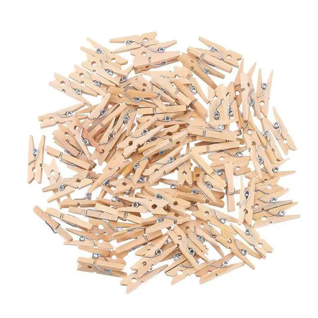 Alt view image 2 of 7 - Sturdy 1 Inch Mini Wooden Craft Clothespins 100pcs