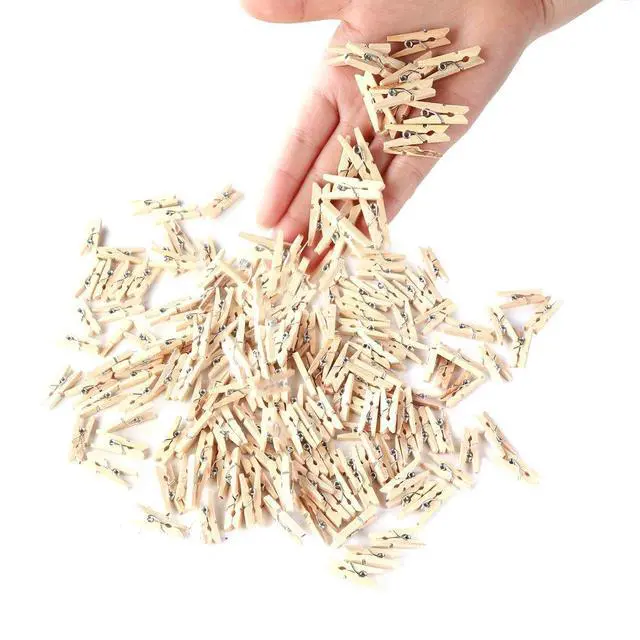 Alt view image 3 of 7 - Sturdy 1 Inch Mini Wooden Craft Clothespins 100pcs