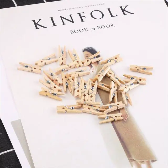 Alt view image 7 of 7 - Sturdy 1 Inch Mini Wooden Craft Clothespins 100pcs