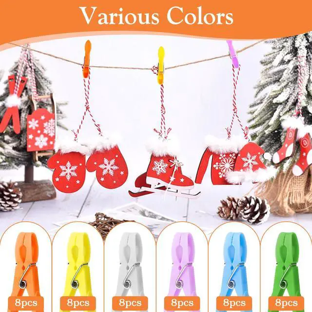 Alt view image 4 of 7 - 48 Pack Colorful Plastic Clothespins,Heavy Duty Clothes Pins Clips with Springs,Non-Slip Clips for Hanging Clothes,Towels,Crafts,Picture Clips Food Package Clips,Air-Drying Clothing Pin Set