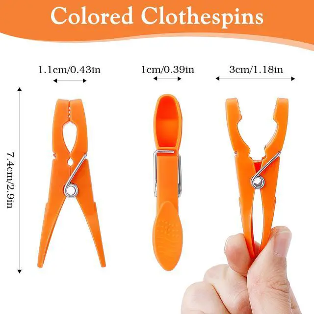 Alt view image 3 of 7 - 48 Pack Colorful Plastic Clothespins,Heavy Duty Clothes Pins Clips with Springs,Non-Slip Clips for Hanging Clothes,Towels,Crafts,Picture Clips Food Package Clips,Air-Drying Clothing Pin Set