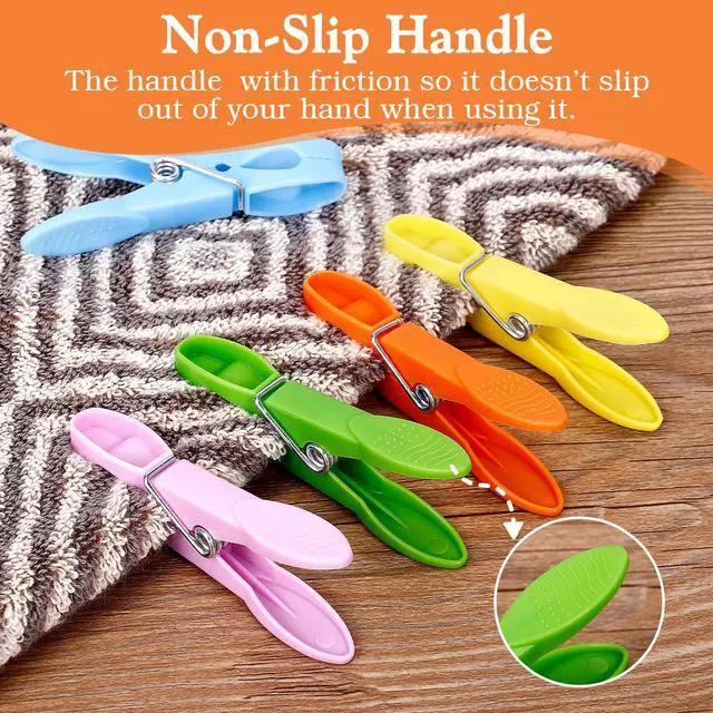 Alt view image 5 of 7 - 48 Pack Colorful Plastic Clothespins,Heavy Duty Clothes Pins Clips with Springs,Non-Slip Clips for Hanging Clothes,Towels,Crafts,Picture Clips Food Package Clips,Air-Drying Clothing Pin Set