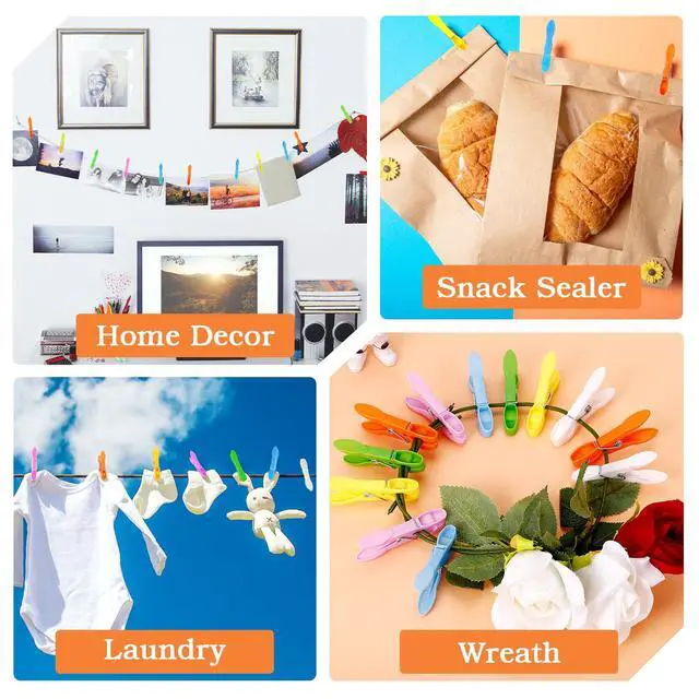 Alt view image 7 of 7 - 48 Pack Colorful Plastic Clothespins,Heavy Duty Clothes Pins Clips with Springs,Non-Slip Clips for Hanging Clothes,Towels,Crafts,Picture Clips Food Package Clips,Air-Drying Clothing Pin Set