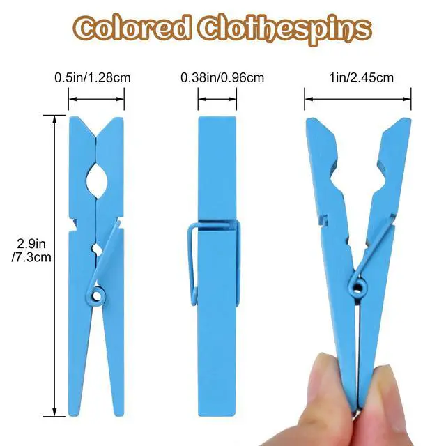 Alt view image 2 of 7 - 72 Pcs Colorful Wooden Clothes Pins, 2.9 Inch 12 Colors Clothes Pins for Hanging Clothes, Pictures, Photos, Classroom, Crafts, Decoration, Colorful Clothespins Heavy Duty