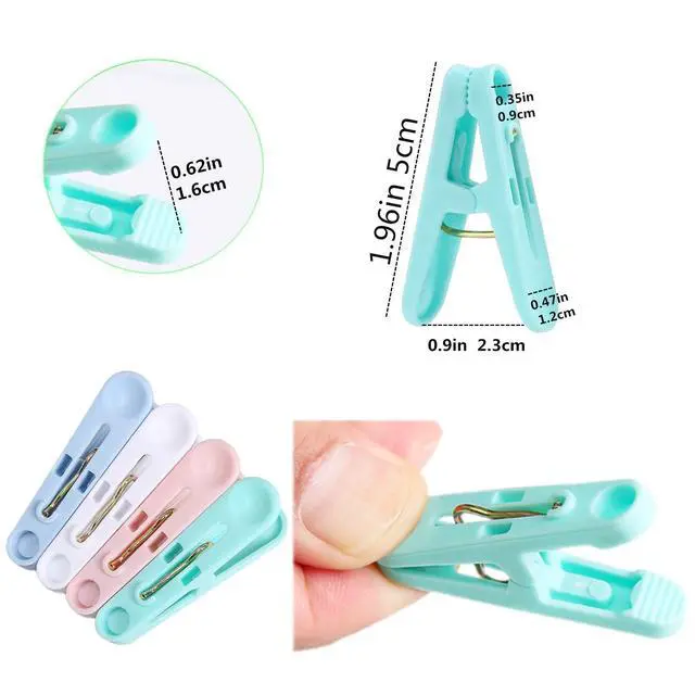 Alt view image 4 of 6 - 56 Pcs Colorful Clothespins, 4 Colors Spring Clips (2 Inch) Small Clothes Pin with Black Storage Bag - for Laundry, Drying Clothes, Home Use