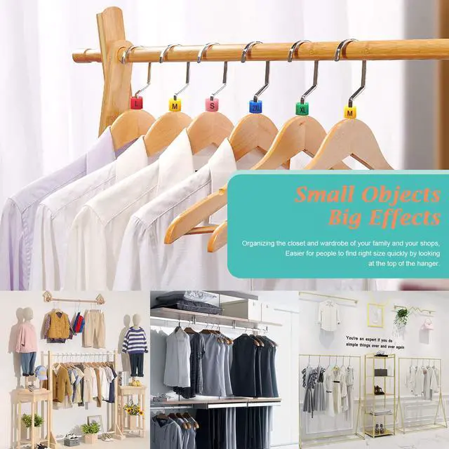 Alt view image 7 of 7 - 290 Pcs Colored Clothes Hanger Markers Assortment kit- 9 Sizes (XXS - 4XL) Color-Coding Garment Size Markers Color Clothing Coded Size Clips Set with Storage Box