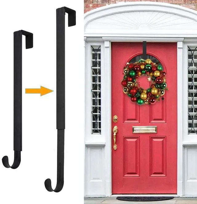 Main image of Wreath Hanger,Easter Decorations Adjustable Wreath Hanger for Front Door Decor from 14.9-25",Over The Door Hooks Organizer 20 lbs Larger Wreaths Hangers Christmas Wreaths Decorations Hook