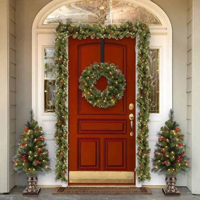 Alt view image 2 of 7 - Wreath Hanger,Easter Decorations Adjustable Wreath Hanger for Front Door Decor from 14.9-25",Over The Door Hooks Organizer 20 lbs Larger Wreaths Hangers Christmas Wreaths Decorations Hook