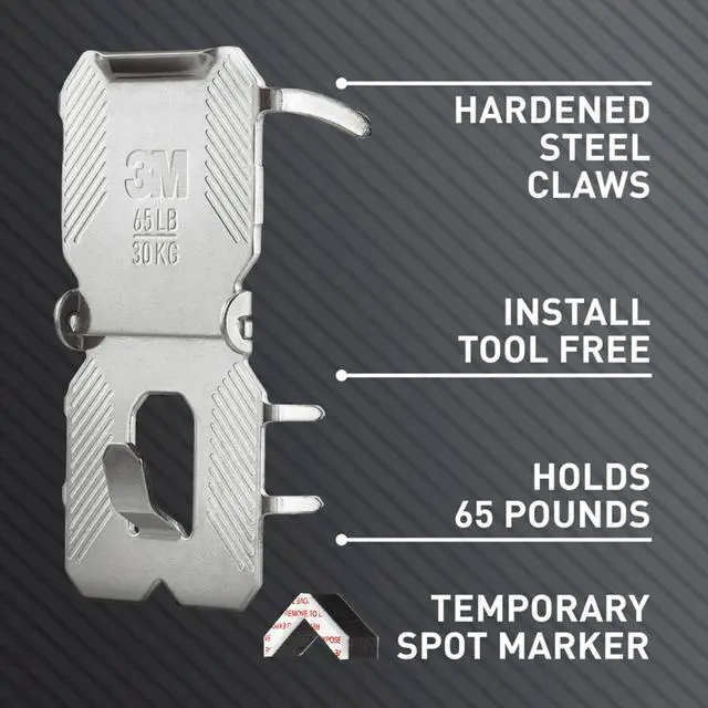 Alt view image 5 of 7 - Drywall Picture Hanger,Silver