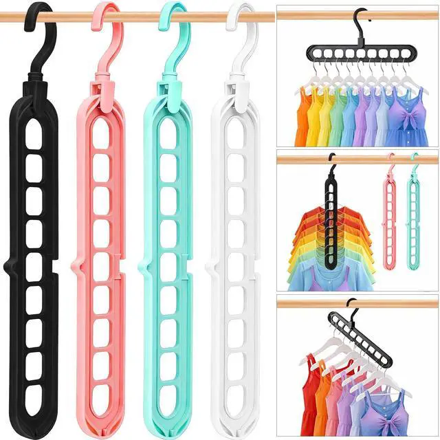 Main image of Closet Organizers and Storage, Multifunctional Organization and Storage Home Essentials Magic Space Saving Hangers with 9 Holes for Wardrobe Closet Heavy Clothes