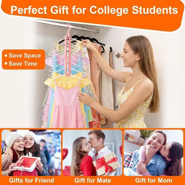 Alt view image 3 of 7 - Closet Organizers and Storage, Multifunctional Organization and Storage Home Essentials Magic Space Saving Hangers with 9 Holes for Wardrobe Closet Heavy Clothes