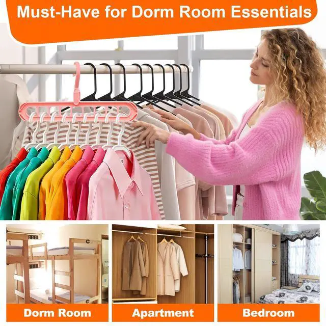 Alt view image 4 of 7 - Closet Organizers and Storage, Multifunctional Organization and Storage Home Essentials Magic Space Saving Hangers with 9 Holes for Wardrobe Closet Heavy Clothes