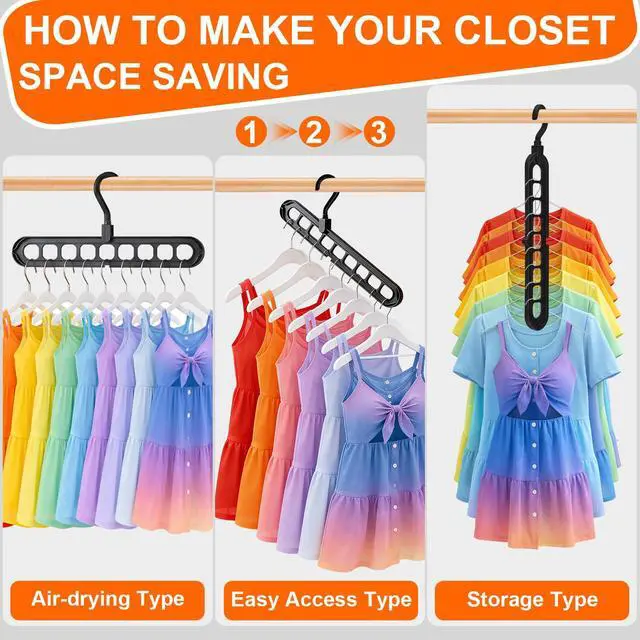 Alt view image 6 of 7 - Closet Organizers and Storage, Multifunctional Organization and Storage Home Essentials Magic Space Saving Hangers with 9 Holes for Wardrobe Closet Heavy Clothes
