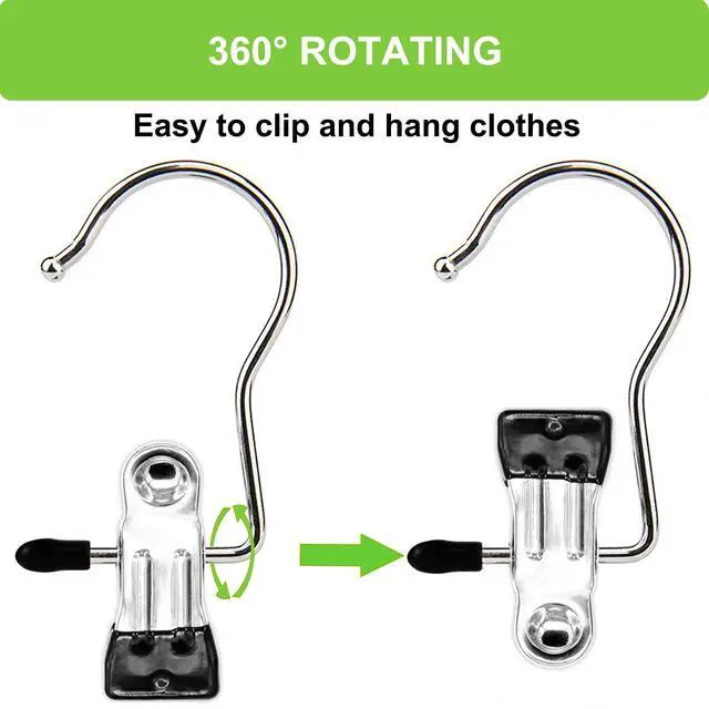 Alt view image 4 of 7 - Laundry Hooks Hanging Clips Clothes Pins Closet Hanger Organizer Clamps Socks Towel Clips Heavy Duty Clothespins Bulk Hanger Clips for Closet Travel Pants Socks Handbags, 30 Pack
