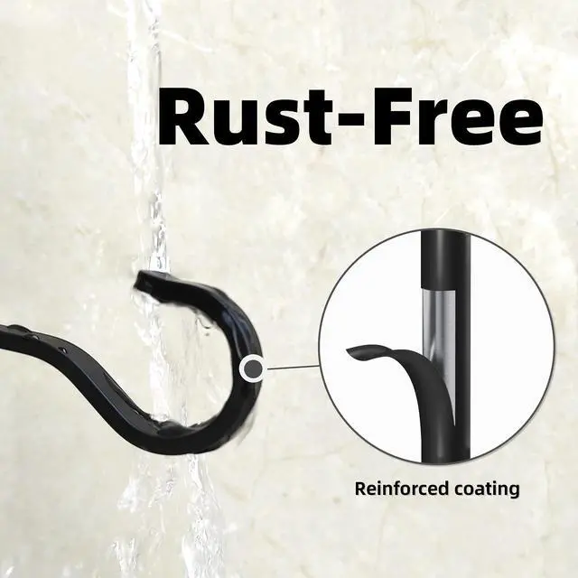 Alt view image 5 of 7 - Heavy Duty Plant Hooks for Wall: 6-Inch 2 Pack Plant Hangers Outdoor, Hold 35lb, Bird Feeder Hanger for Outside, Iron Planter Brackets for Hanging Baskets, Wind Chime, Lantern, Metal - Black