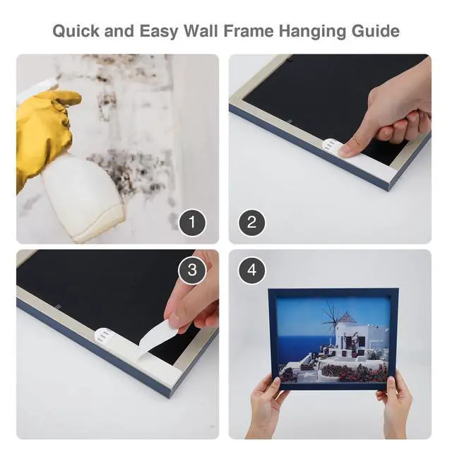 Alt view image 4 of 7 - Large Picture Hanging Strips Heavy Duty, 16-Pairs(32 Strips) Sticky Picture Hangers for Walls No Damage Wall Picture Hangers Without Nails Refill Adhesive Poster Strips