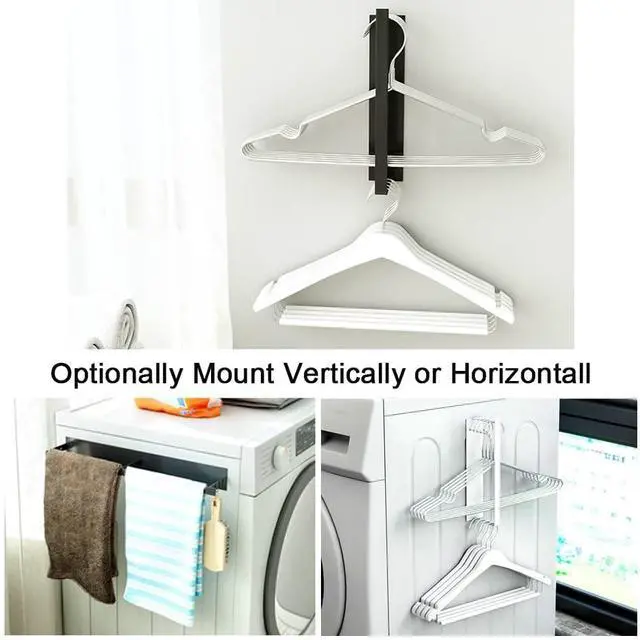 Alt view image 4 of 7 - Magnetic Hanger Organizer for Washing Machine & Closet Laundry Room,Hanger Storage Rack Stacker