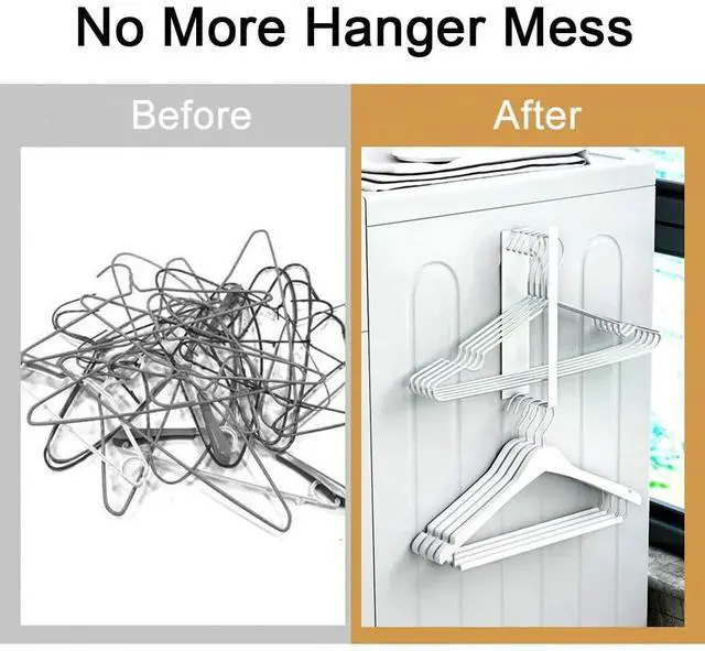 Alt view image 5 of 7 - Magnetic Hanger Organizer for Washing Machine & Closet Laundry Room,Hanger Storage Rack Stacker