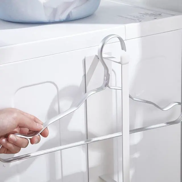 Alt view image 7 of 7 - Magnetic Hanger Organizer for Washing Machine & Closet Laundry Room,Hanger Storage Rack Stacker