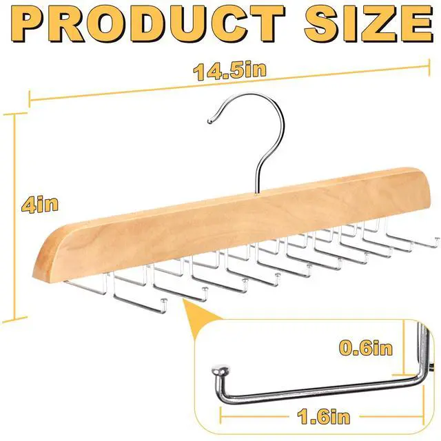 Alt view image 2 of 7 - Tank Top Hanger with Premium Wood, 20 Large Capacity, Space Saving,360 Degree Rotating, Foldable Metal Hooks, Tank Tops