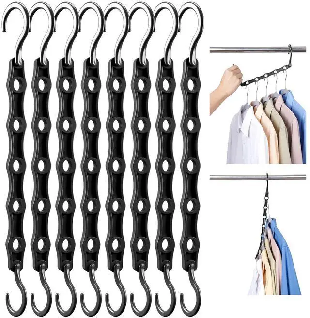 Main image of Space Saving Hangers, 8 Pack, Dorm Room Essentials for Girls