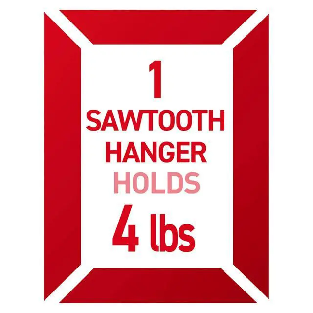 Alt view image 3 of 7 - Sawtooth Picture Hangers, 4 Frame Hangers and 6 Command Strips, Damage-Free Hanging Sawtooth Frames, No Tools Wall Hook for Home Decor, Holds up to 4 lb
