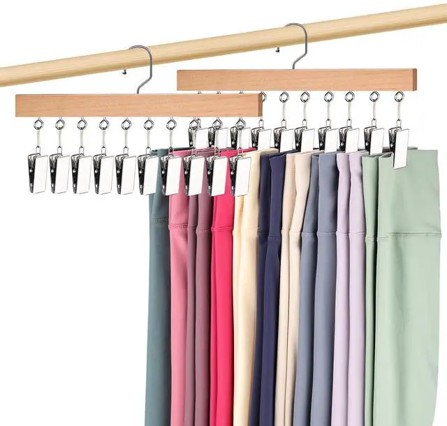 Main image of 2 Pack Legging Hanger for Closet, Non-Slip Clips, Holds 20 Leggings