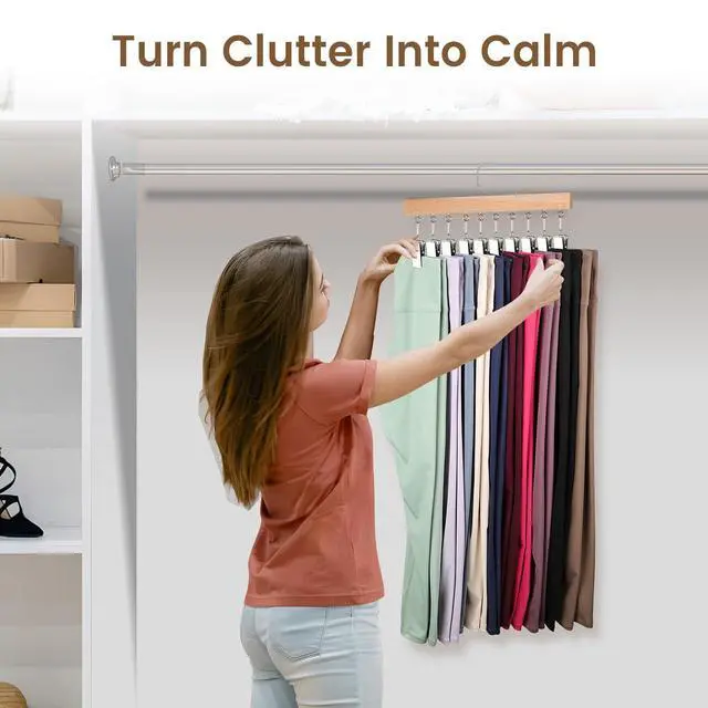 Alt view image 7 of 7 - 2 Pack Legging Hanger for Closet, Non-Slip Clips, Holds 20 Leggings