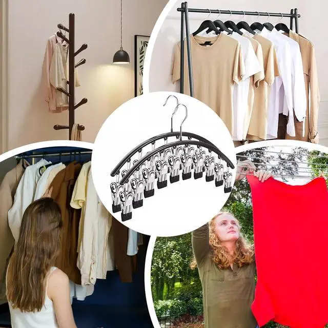 Alt view image 7 of 7 - Legging Hangers for Closet Organizer, Hat Hangers for Closet 2 Pack with 10 Clips Holds 20 Leggings, Legging Hanger, Pants Storage Organizer Suitable for Socks, Panties, Underwear, Pants