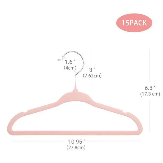 Alt view image 2 of 7 - Baby Hangers, Childrens Hanger Kids Coat Hangers with Ultra Thin & Non-Slip Design 15 Pack (Light Pink)